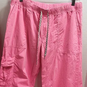Aerie Baggy Cargo Skater Pants Neon Pink Oversized Wide Leg Medium thumbnail 2
