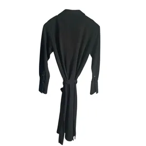 Club Monaco Black Collared Shirt‎ Dress Career Work Office Neutral Minimalist M thumbnail 3