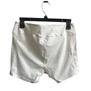 AB Addison Bay Biker Shorts Women Large White Athleisure Side Pockets Activewear thumbnail 3