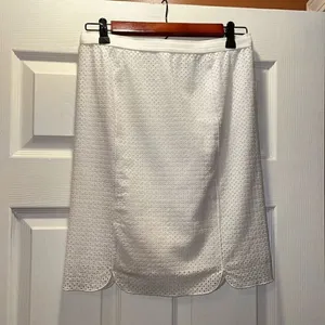 Ellie Tahari Molly White Eyelet Pencil Skirt thumbnail 2