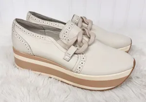 DOLCE VITA Jhenee Platform Loafer Sneakers Size 7.5 Beige Cream Slip On Casual‎ thumbnail 1