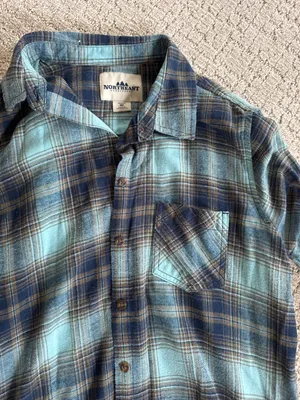 Northeast Outfitters Plaid Flannel Blue Size M thumbnail 2