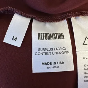 Reformation Bodycon Square Neck Mini Dress Size M Maroon Wine Red‎ Short Sleeve thumbnail 7
