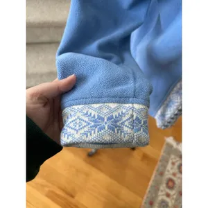 Vintage L.L. Bean Blue Nordic Edelweiss Printed Zippered Fleece thumbnail 4