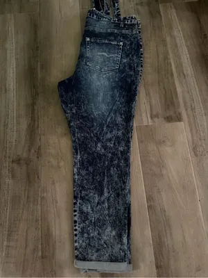 NWT Acid Wash Suspender Jeans Overall Pants Dark Wash - Size 18 thumbnail 8