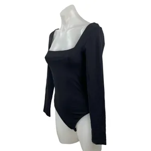 Aritzia Babaton Contour Women's Black Square Neck Long Sleeve Bodysuit Top Sz M thumbnail 2