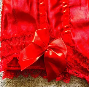 Boutique Candy Red Lace Ribbon Corset thumbnail 3