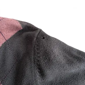 vintage Arrow argyle crewneck sweater in olive green and tan thumbnail 5