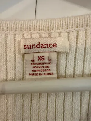 Sundance ribbed off white fitted sweater size xs thumbnail 3