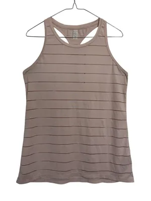 Athleta Pink Striped‎ Mesh Racerback Activewear Tank Top Womens Medium RN 54023 thumbnail 1