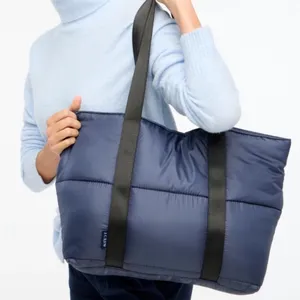 j.crew factory Puffer‎ Tote Bag in navy blue thumbnail 1
