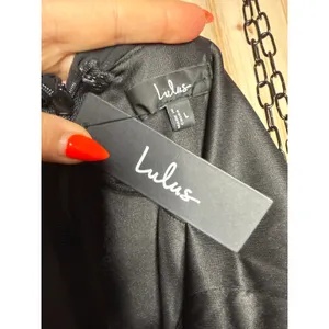 NWT Lulus Maike Black Cowl Back Mermaid Maxi Dress Wedding Gala Banquet Party L thumbnail 7