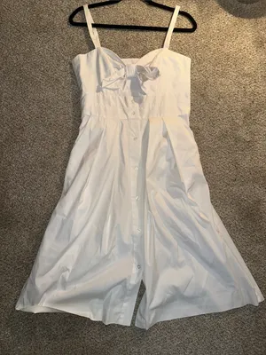 Milly White Bow-Front Button Dress thumbnail 1