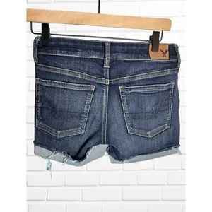 American Eagle Women's 2 Midi Rolled Hem Jean Shorts Super Stretch‎ Denim Café thumbnail 4