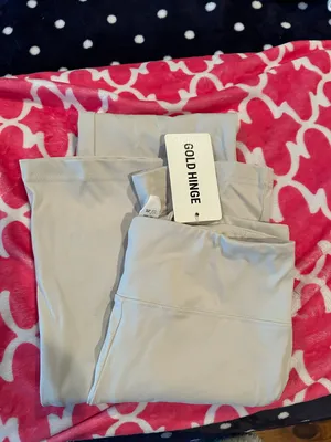 gold hinge FLARE LEGGINGS NWT thumbnail 3