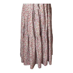 Rebecca Taylor La Vie Pink Metallic Gold Thread Floral Print‎ Eva Midi Dress S thumbnail 5