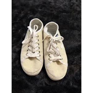 Flamingos Life Shoes Womens 39 / 8.5 White Canvas Walking Lace Trainers Sneakers thumbnail 2