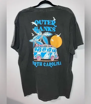 OBX OUTER BANKS NC Vintage Wash Graphic Tee Beaches Unisex T-Shirt Sz L NWOT thumbnail 3