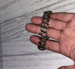 Sterling Silver Interlocking Chain Bracelet thumbnail 1
