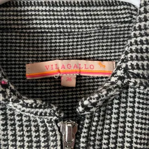 Vilagallo Checked Fringe Zip Up Wool Dress Black White Houndstooth Size 36 US‎ 4 thumbnail 8