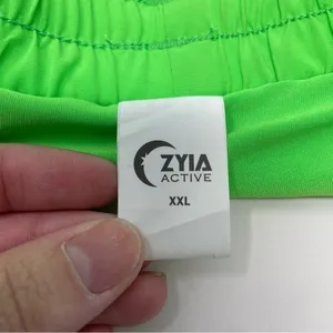 Zyia Bright Neon Green Velocity Lined Athletic Shorts thumbnail 4