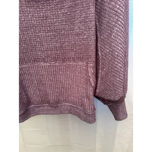 FREE PEOPLE We The Free Westend Purple Waffle Knit Thermal Top pocket Sz XS thumbnail 3