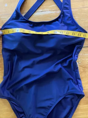 Quince NWOT Navy Blue Cross-Back One-Piece Swimsuit Large thumbnail 5