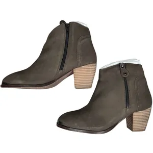 Diba Womens Taupe Sequoia Suede Leather Block Stack Heel Booties‎ 8.5 thumbnail 4