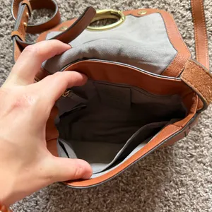 Vince Camuto Kayci Caramel Suede & Leather Crossbody thumbnail 10