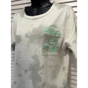 Disney Green/White Tie Dye Short Sleeve Embroidered T-shirt Size‎ M Pocket thumbnail 2
