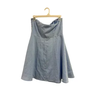 Altar'd State Light Blue Strapless Bow Front Cut Out Mini Skater Dress L thumbnail 4