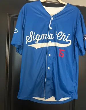 Sigma Chi Baseball Jersey Blue Size M thumbnail 1