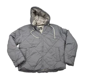Vuori womens short gray puffer coat with hood. Size XS. winter coat, ski lodge thumbnail 1