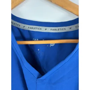 Fabletics Blue Front Pocket Scrub Top Size 4X thumbnail 2