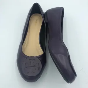 Tory Burch Minnie Purple Leather Ballet Flats Womens 5 Comfort Slip On thumbnail 8
