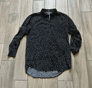 Nasty Gal Black Button-Down Polka Dot Shirt thumbnail 1