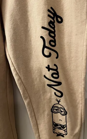 Minions Not Today Graphic Sweatpants Tan Size 3X thumbnail 5