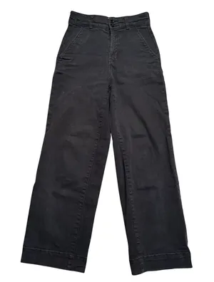 Everlane Way-High Sailor Pants Womens 00 Black Excellent Wide Leg Organic Cotton thumbnail 1