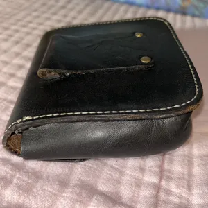 Vintage Black Genuine Leather Pouch for Belt thumbnail 5
