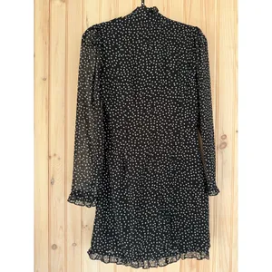 NWT Women's Heart Neck Long Sleeve Polka Dot Cocktail Mini Dress Sz Medium thumbnail 5