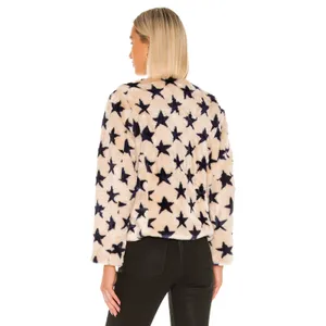 Chaser Faux Fur Star Collarless Jacket Medium thumbnail 6