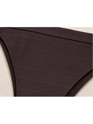 H&M Chocolate Brown Bikini Set NWOT Size‎ 12 Textured Stripe Swimwear thumbnail 8