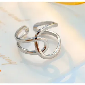 NEW Unisex Minimalist Knot‎ 925 Silver Ring, Adjustable thumbnail 10