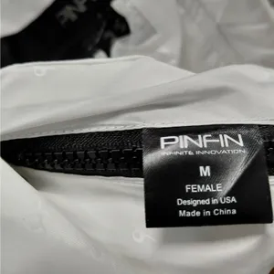 PinFin Womens Hooded Windbreaker Jacket Sz Medium White Outdoor Hiking Rain Coat thumbnail 8