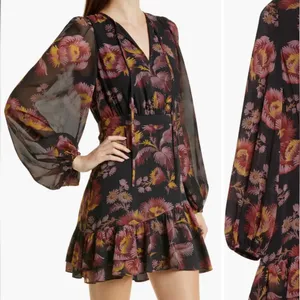 Ted Baker London Piara Ruffle Asymmetric Minidress Size 1/S NWT thumbnail 4