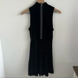 Vans Black High Neck Exposed Zipper Skater Girl Velour Dress Medium thumbnail 5
