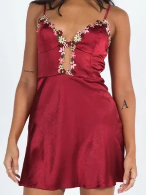 Princess Polly Tamal Mini Dress in Burgundy Size 6 New with tag thumbnail 2