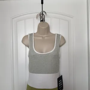 Lulus Women Dress Small Sage Green White Striped Knit Maxi Dress Coastal Chic thumbnail 5