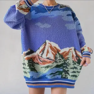 Urban Outfitters Out From Under Landscape Mountain Sherpa Sweater oversized spring casual $88 thumbnail 1