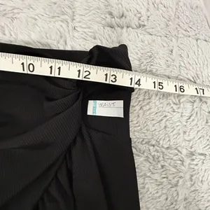 Cider Ruched Asymmetrical Black Ribbed Mini Skirt Bodycon Grunge Festival thumbnail 5